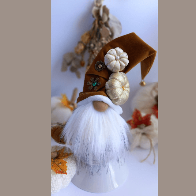 tomte aux citrouilles, gnome d'automne, cadeau spécial