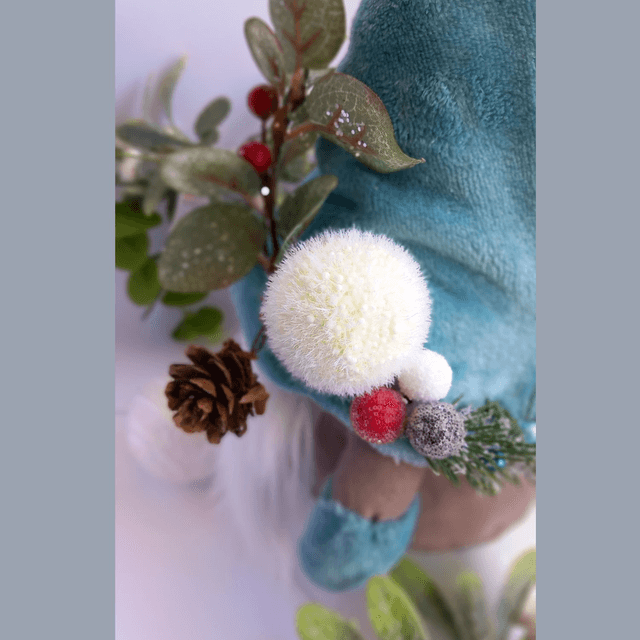Tomte lutin de Noël au bonnet bleu 