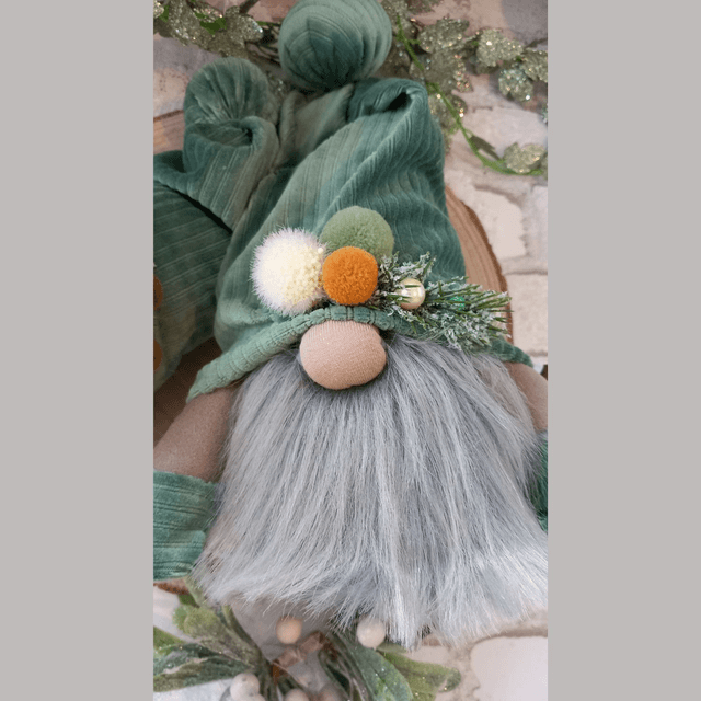 Tomte lutin vert de Noël (29 à 18 cm)