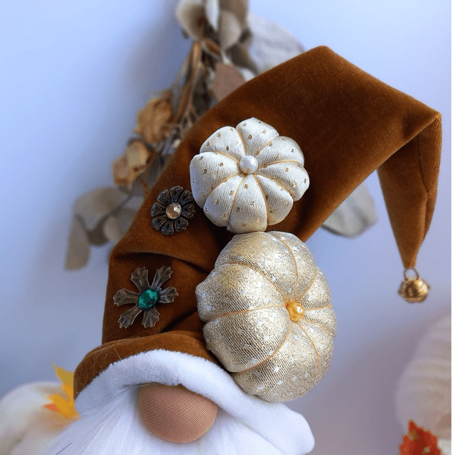 tomte aux citrouilles, gnome d'automne, cadeau spécial