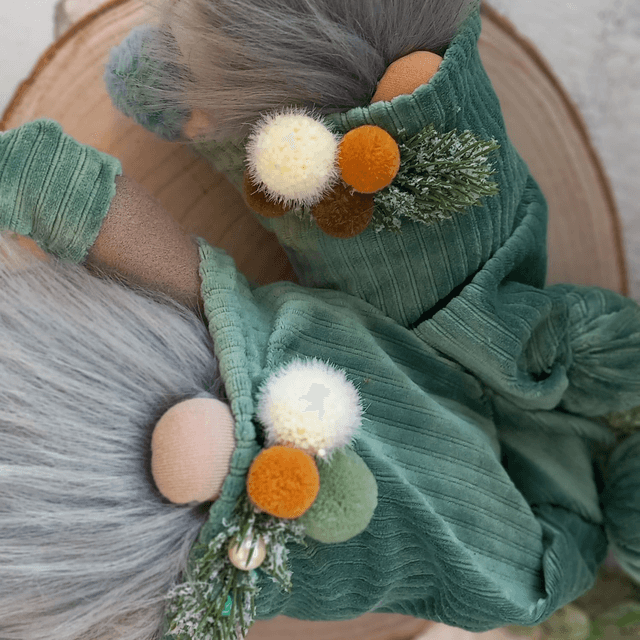  Tomte lutin vert de Noël (22 à 16 cm)