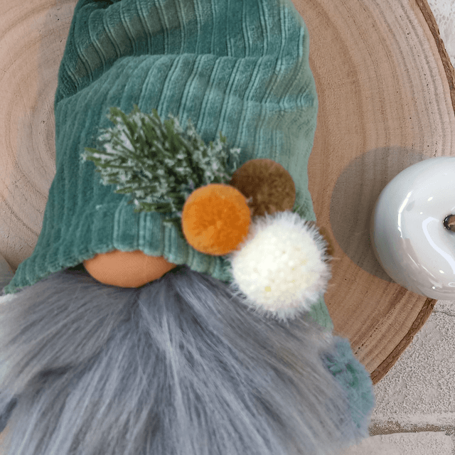  Tomte lutin vert de Noël (22 à 16 cm)