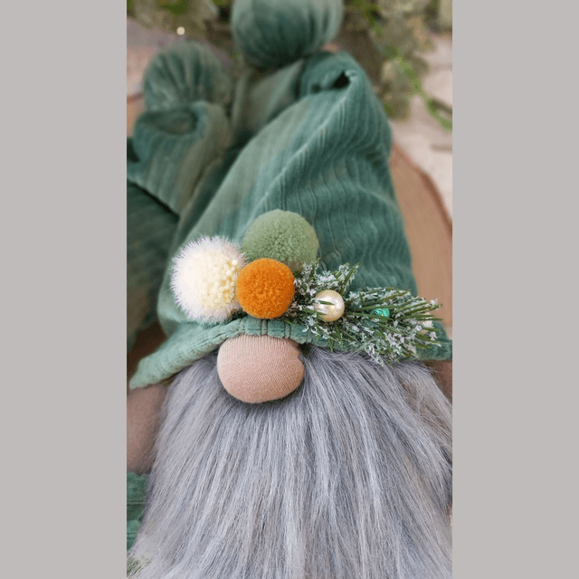 Tomte lutin vert de Noël (29 à 18 cm)