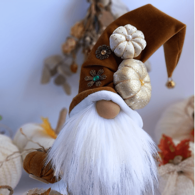 tomte aux citrouilles, gnome d'automne, cadeau spécial