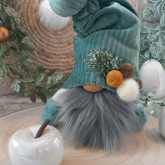  Tomte lutin vert de Noël (22 à 16 cm)