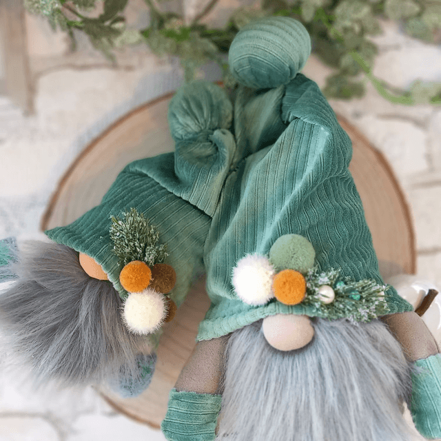 Tomte lutin vert de Noël (29 à 18 cm)