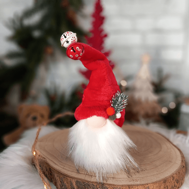Tomte lutin père Noël aux grelots rouge et blanc