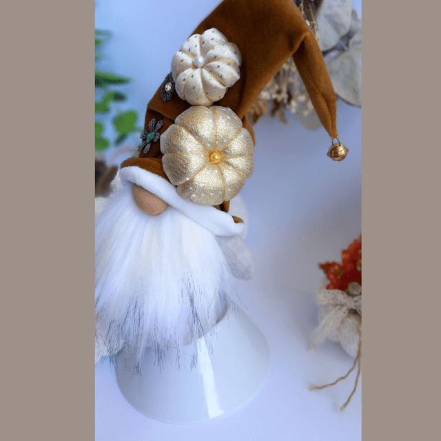 tomte aux citrouilles, gnome d'automne, cadeau spécial