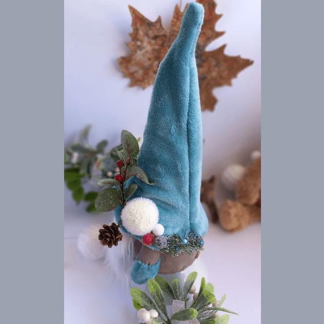 Tomte lutin de Noël au bonnet bleu 